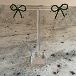 Nordstrom Green Grass Bow Earrings